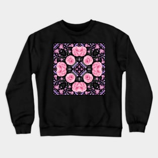 Crystal Hearts and Flowers Valentines Kaleidoscope pattern (Seamless) 13 Crewneck Sweatshirt